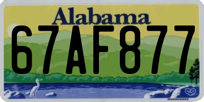 AL license plate 67AF877