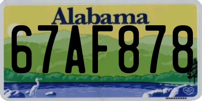 AL license plate 67AF878