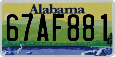 AL license plate 67AF881