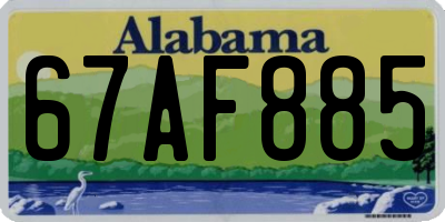 AL license plate 67AF885