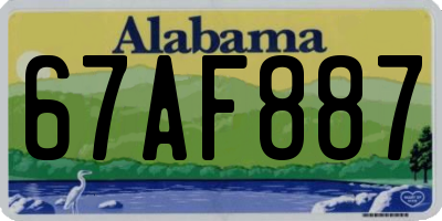 AL license plate 67AF887