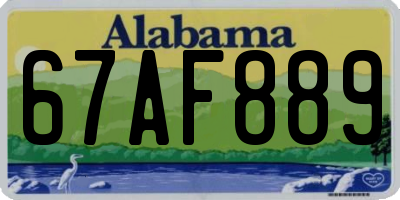 AL license plate 67AF889