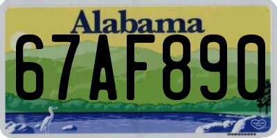 AL license plate 67AF890