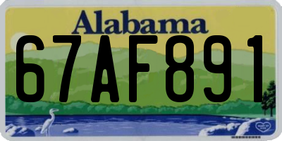 AL license plate 67AF891