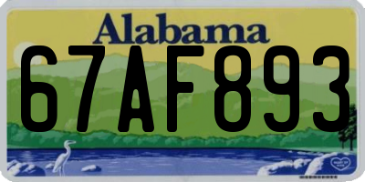 AL license plate 67AF893