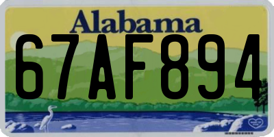 AL license plate 67AF894