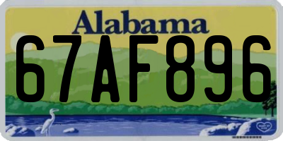 AL license plate 67AF896