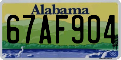 AL license plate 67AF904
