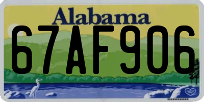 AL license plate 67AF906