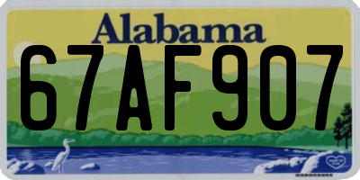 AL license plate 67AF907