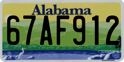AL license plate 67AF912