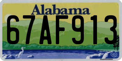 AL license plate 67AF913