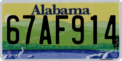 AL license plate 67AF914