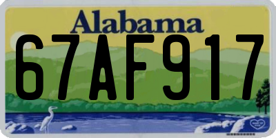 AL license plate 67AF917