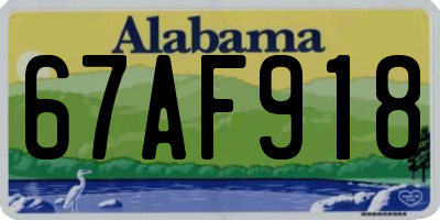 AL license plate 67AF918