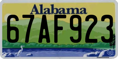 AL license plate 67AF923
