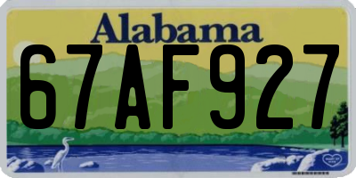 AL license plate 67AF927