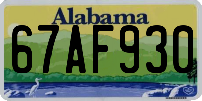 AL license plate 67AF930