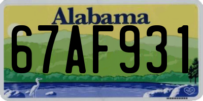 AL license plate 67AF931