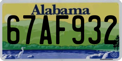 AL license plate 67AF932