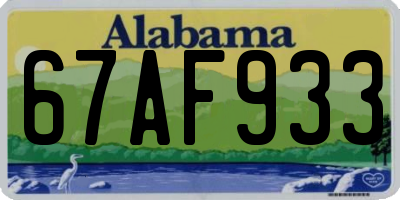 AL license plate 67AF933