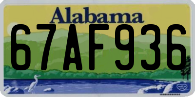 AL license plate 67AF936