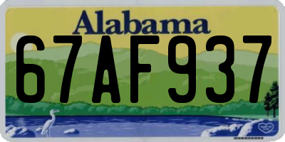 AL license plate 67AF937
