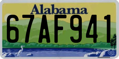 AL license plate 67AF941