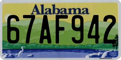 AL license plate 67AF942