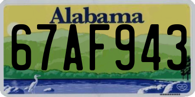 AL license plate 67AF943