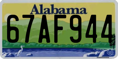 AL license plate 67AF944