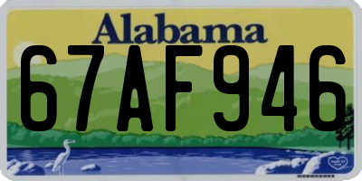 AL license plate 67AF946