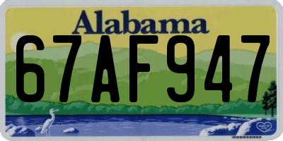 AL license plate 67AF947