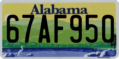 AL license plate 67AF950