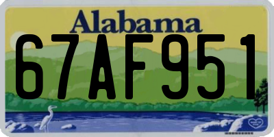 AL license plate 67AF951