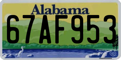 AL license plate 67AF953