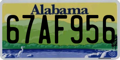 AL license plate 67AF956