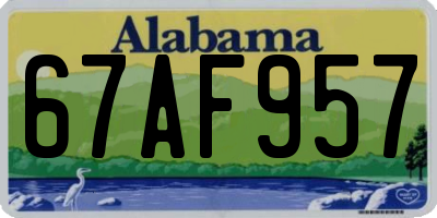 AL license plate 67AF957