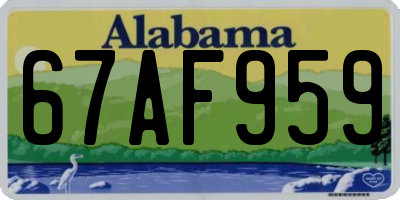 AL license plate 67AF959