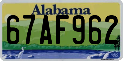 AL license plate 67AF962
