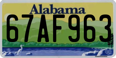 AL license plate 67AF963