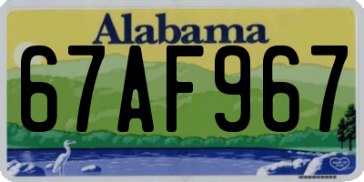 AL license plate 67AF967