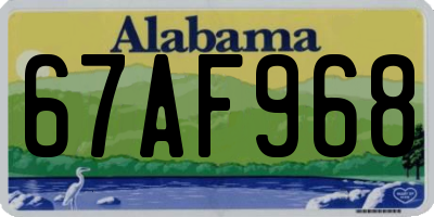 AL license plate 67AF968