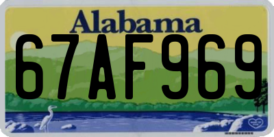 AL license plate 67AF969