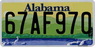 AL license plate 67AF970