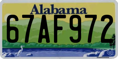 AL license plate 67AF972