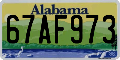 AL license plate 67AF973