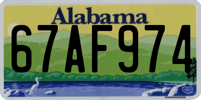 AL license plate 67AF974