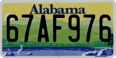 AL license plate 67AF976