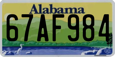 AL license plate 67AF984